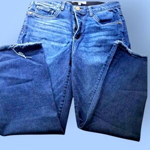 Wit & Wisdom Women's Blue Jeans Sz 10 Raw Hem Cropped EUC
